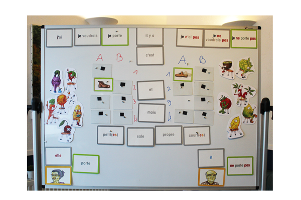 Spielfiguren auf Karten für den Tafel / Caricatures de fruits et légumes pour tableau magnétique